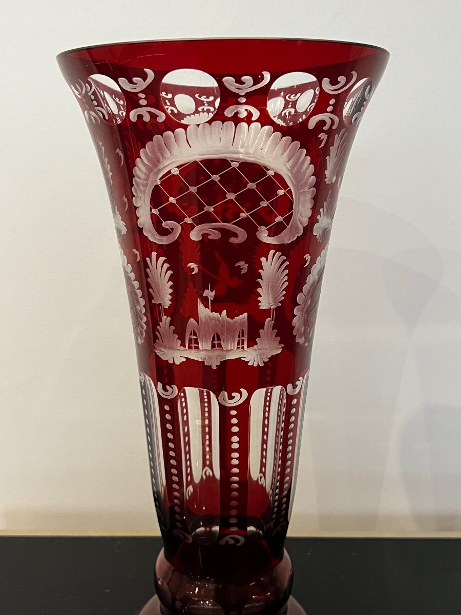 Grand Vase En Cristal De Bohême -photo-3