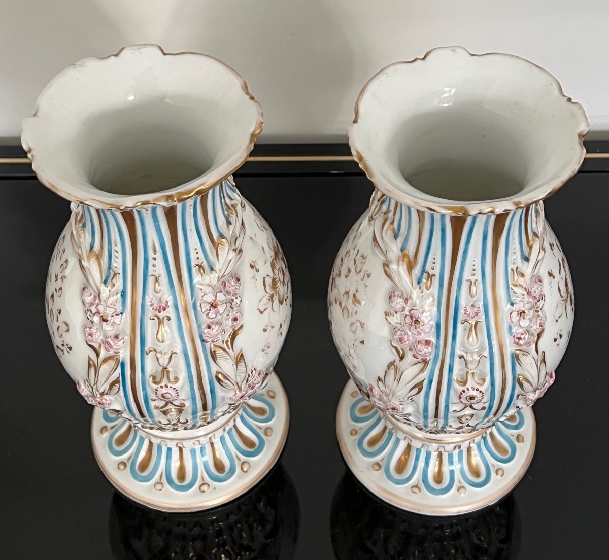 Porcelain Vases From Old Paris Floral Decor-photo-1