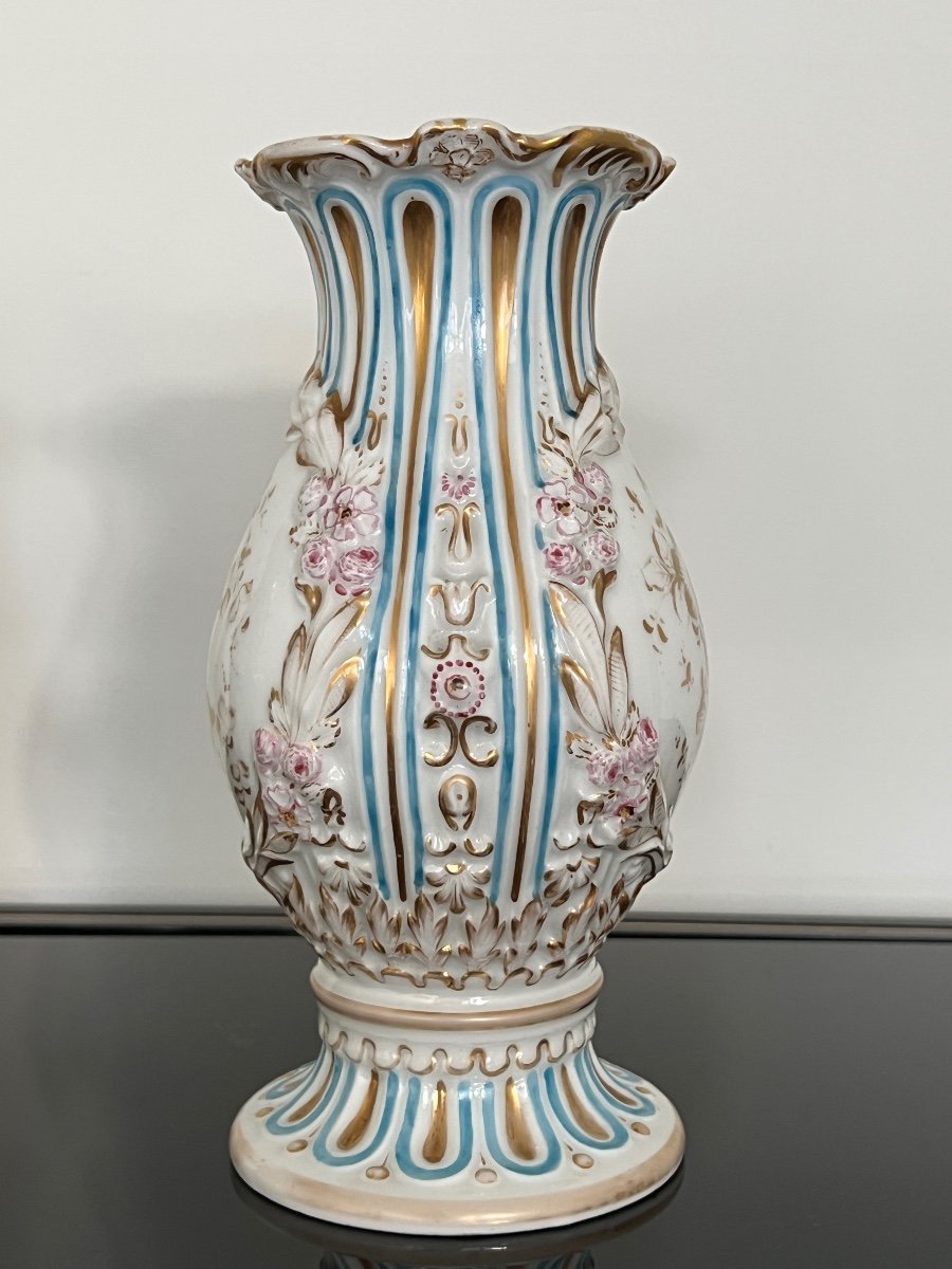 Porcelain Vases From Old Paris Floral Decor-photo-2