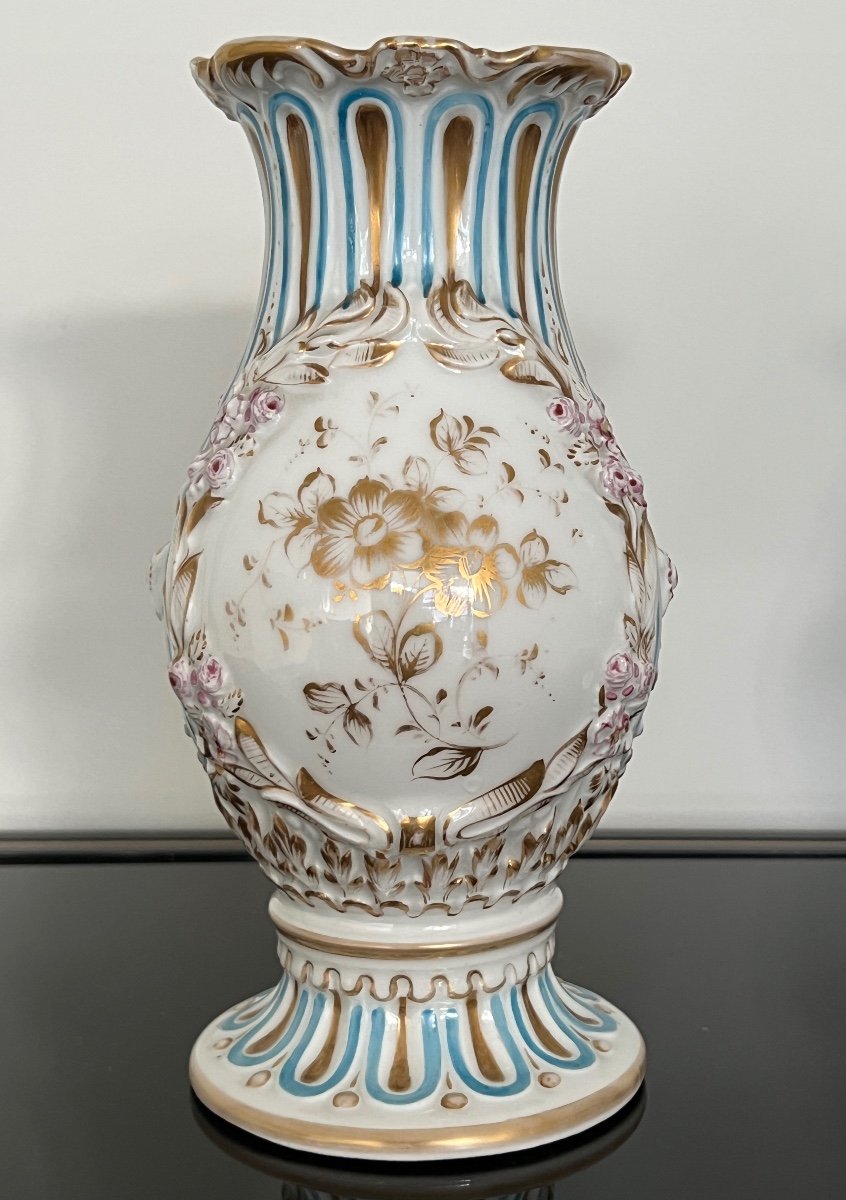 Porcelain Vases From Old Paris Floral Decor-photo-3