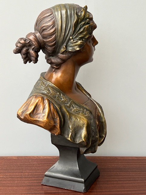 Gustave Van Vaerenbergh  1873-1927  Buste En Terre Cuite -photo-4