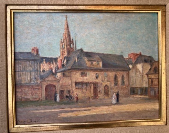 Tableau Impréssionniste De Georges Binet 1865-1949  Sortie Des Communiantes -photo-2