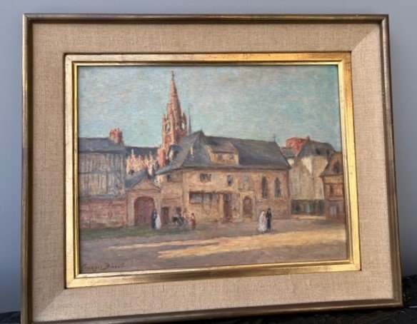 Tableau Impréssionniste De Georges Binet 1865-1949  Sortie Des Communiantes -photo-2