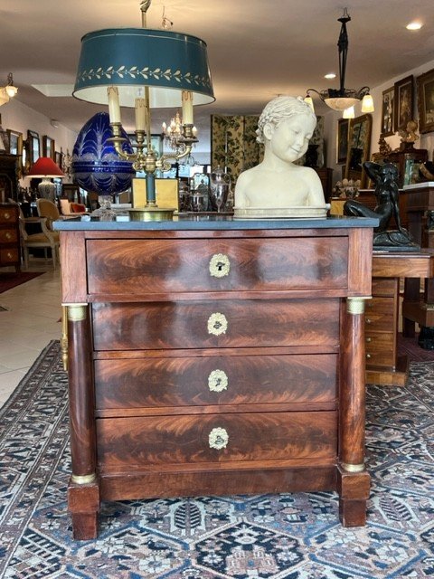 Petite Commode Empire En Acajou-photo-2