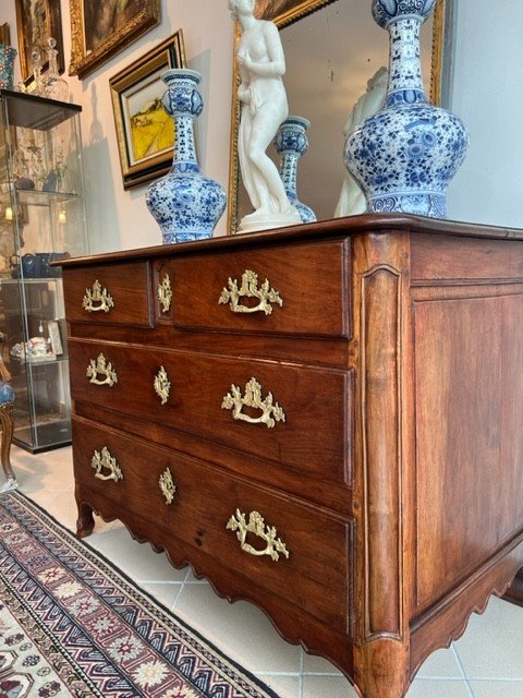 Commode Of Port In Solid Mahogany Eighteenth Time-photo-3