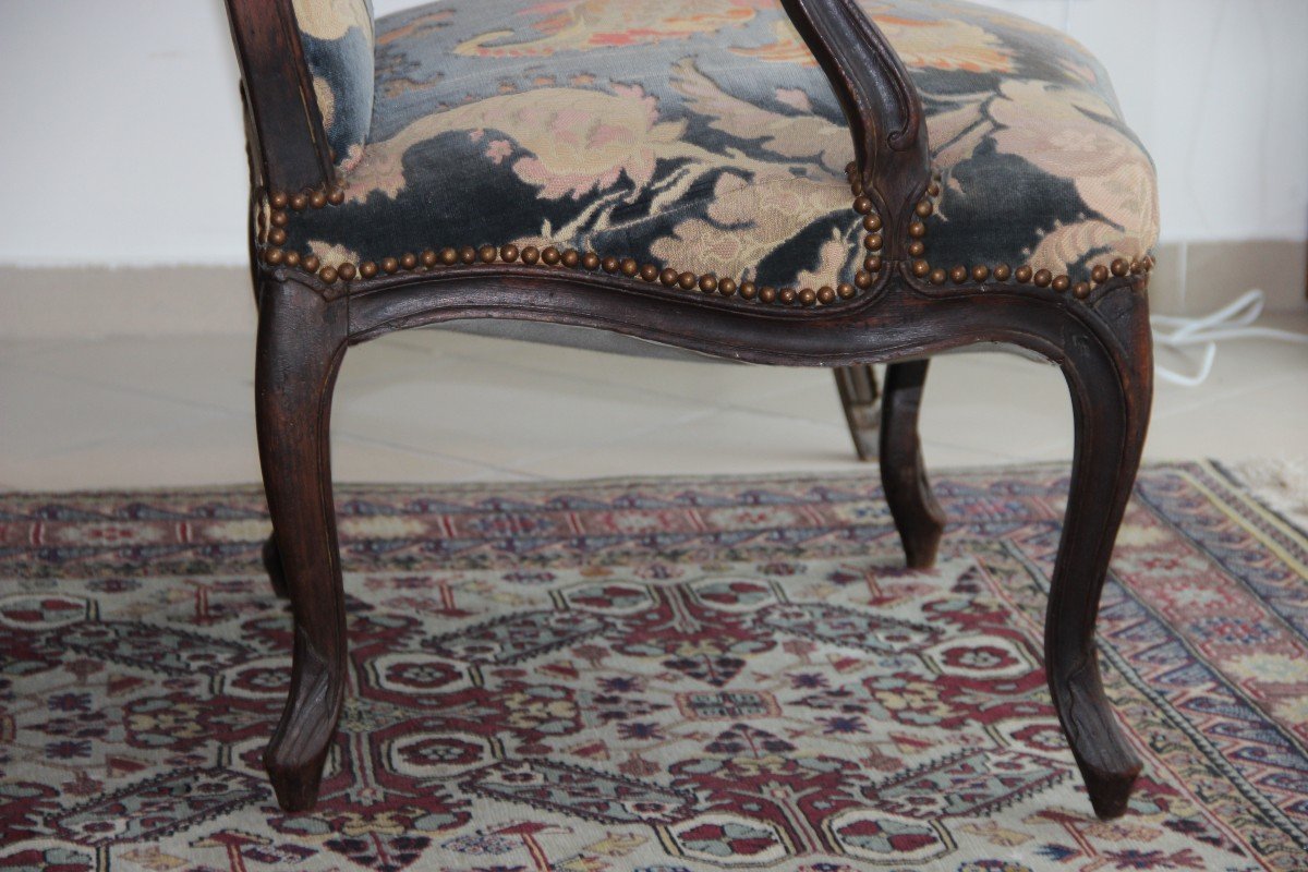 Paire De Larges Fauteuils à La Reine Louis XV  d'Epoque XVIIIéme -photo-4