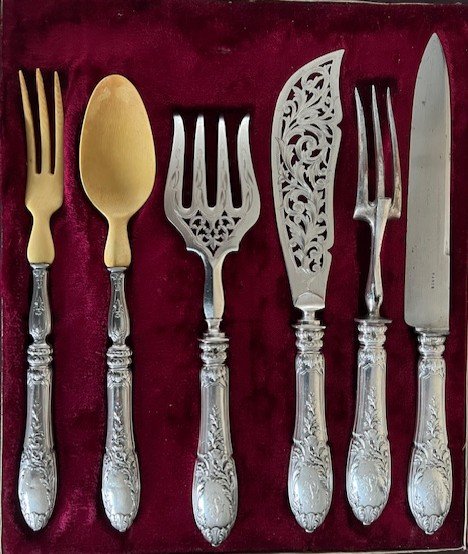 Puiforcat Couverts De Service En Argent Minerve