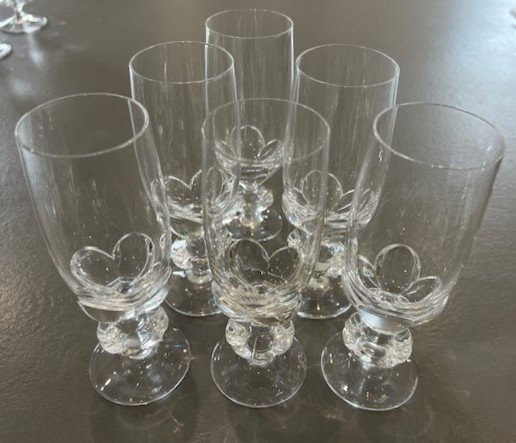  Lalique Modèle Blois 6 Coupes à Champagne en Cristal