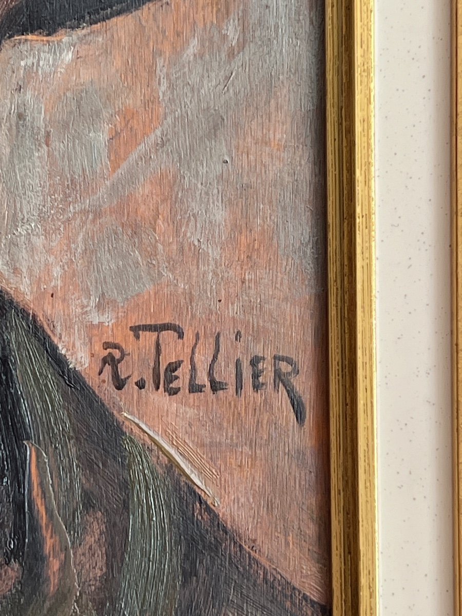 Tableau De Raymond Tellier 1897-1985 Représentant Un Mineur De Fond -photo-4