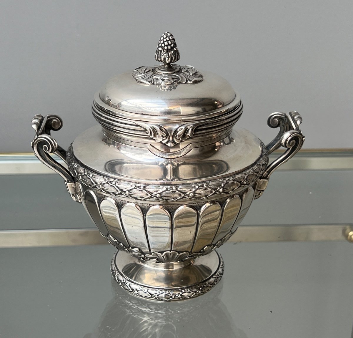 Tetard Frères  Sucrier En Argent Massif  744 Gr-photo-2