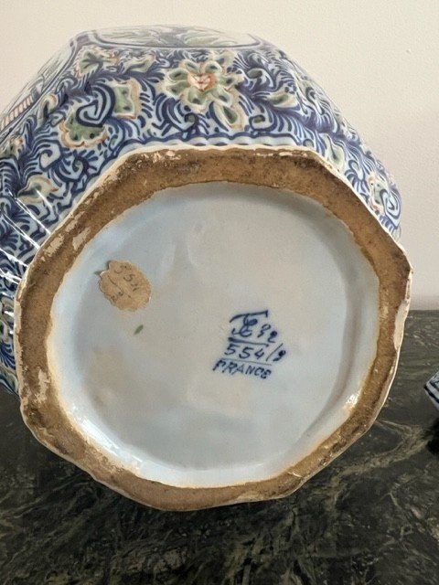 Vase / Potiche Covered By Foumaintraux Courquin In Desvres Delft Decor -photo-3