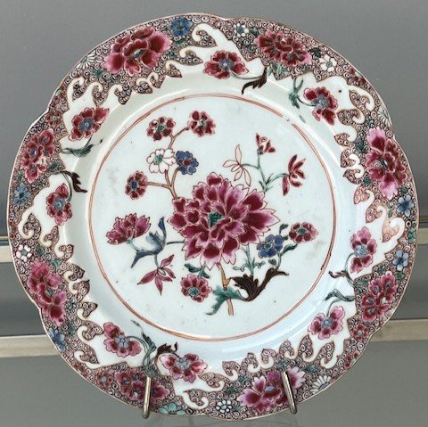 China Compagnie Des Indes Polychrome Plate XVIIIth Famille Rose-photo-2