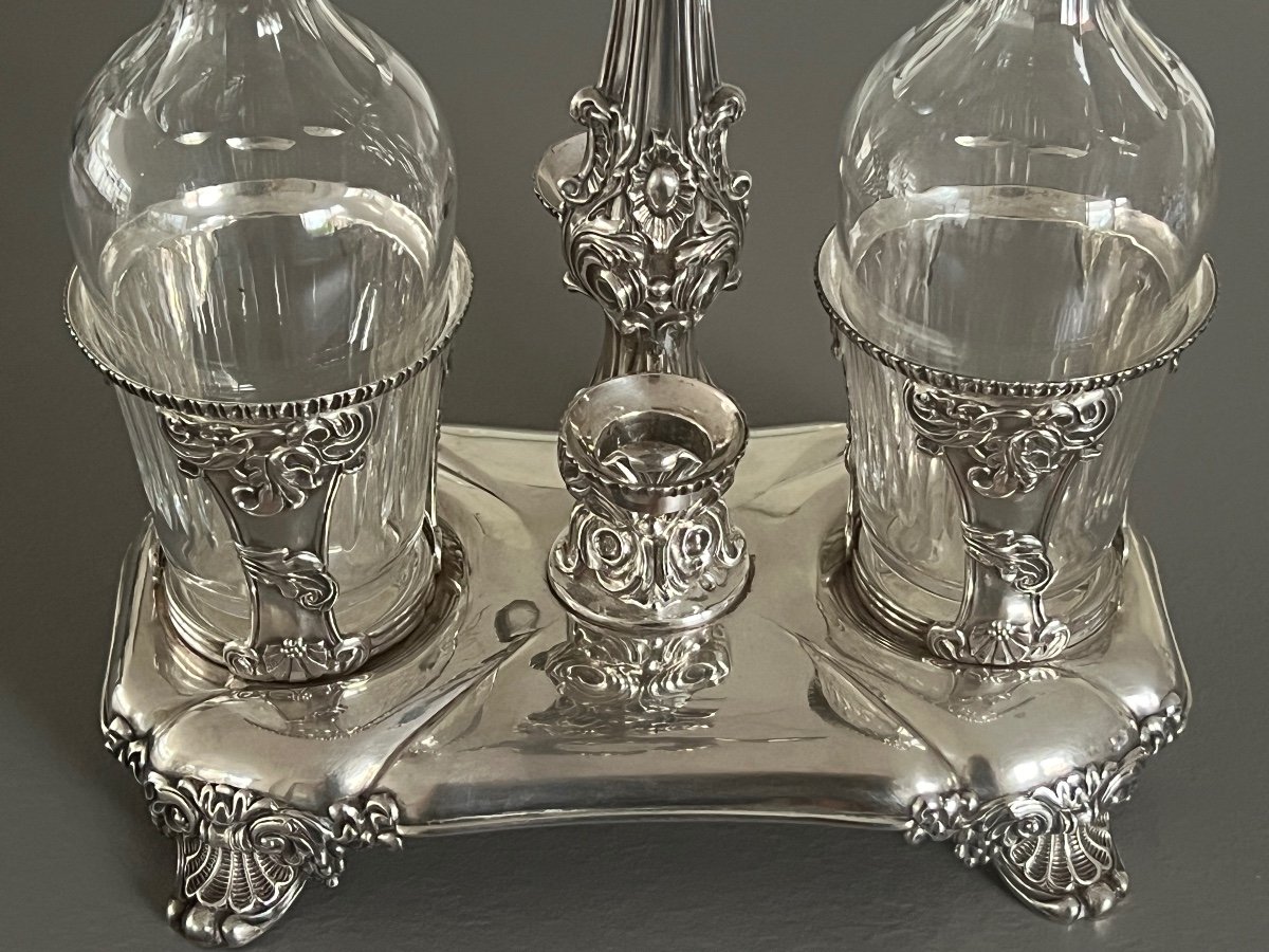 Cruet Vinegar Cruet In Sterling Silver Goldsmith François Durand -photo-3