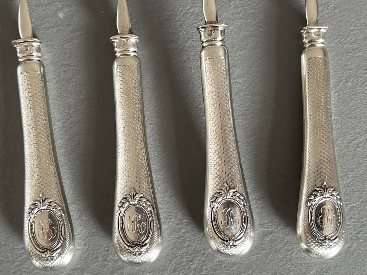 Mignardises Or Hors d'Oeuvre Service In Silver Minerva Goldsmith Felix Merle-photo-2