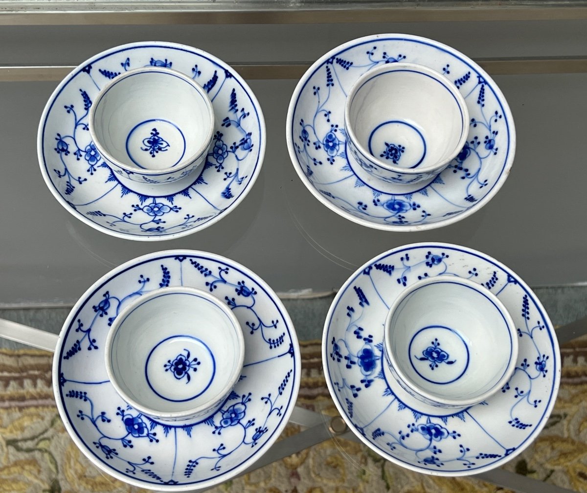 Porcelain From Tournai 4 Tea Bowls Or Pouches Decorated With Immortelle From Saxony-photo-4