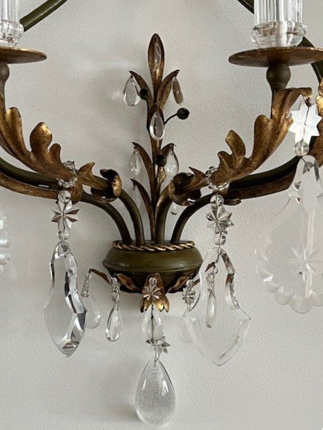 Large Pair Of Maison Bagues Style Sconces 1970s-photo-3