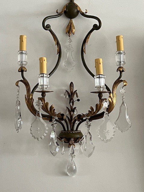 Large Pair Of Maison Bagues Style Sconces 1970s-photo-6