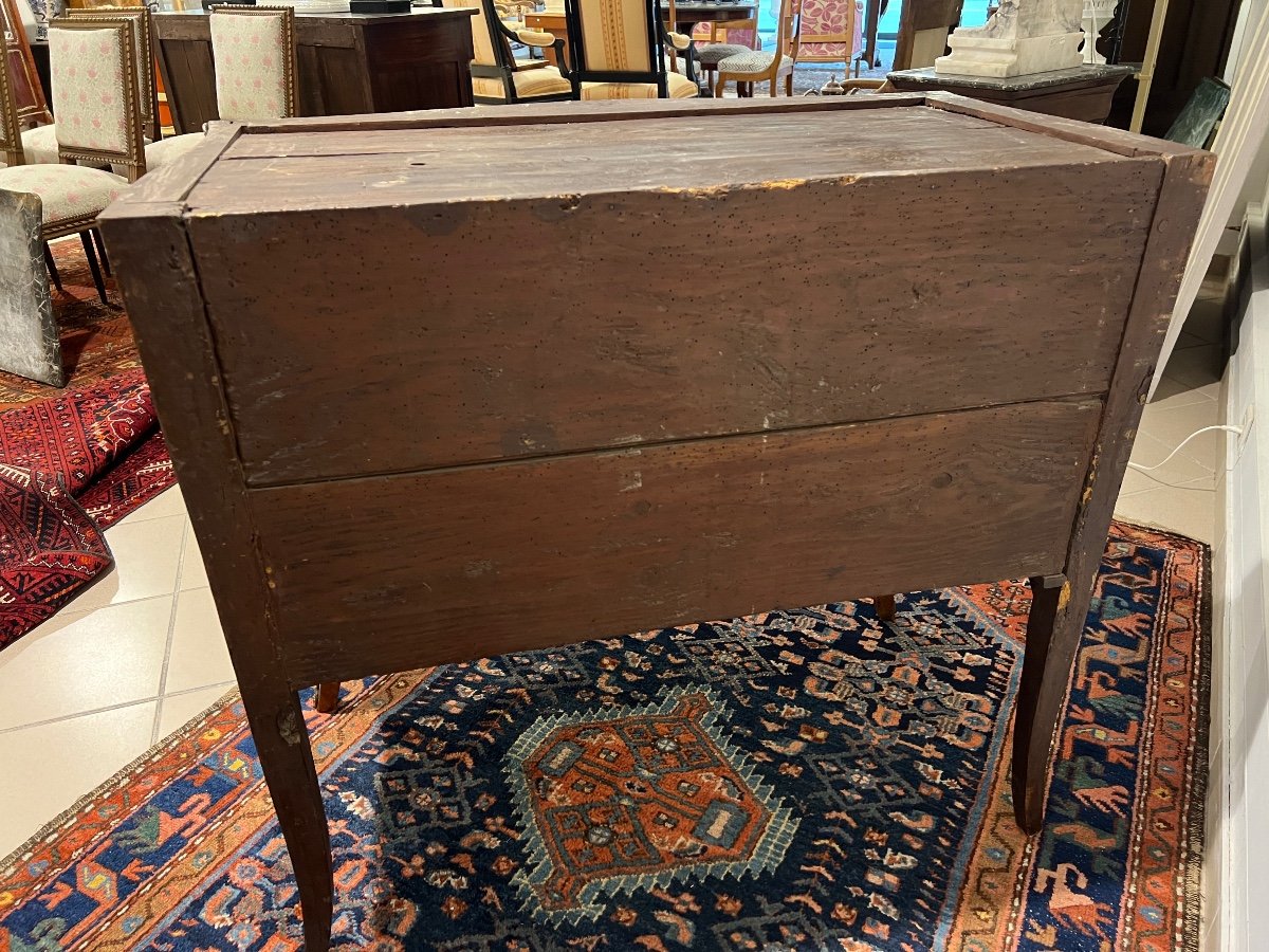 Commode Sauteuse Louis XV Galbée En Marqueterie Estampillée -photo-6