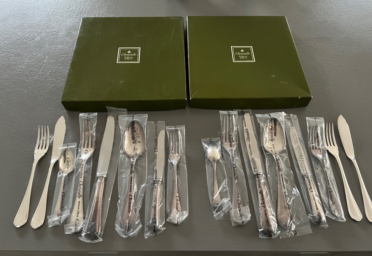 Christofle Modèle  Spatours 16 Pièces  Set La Trousse Neuf Sous Blister