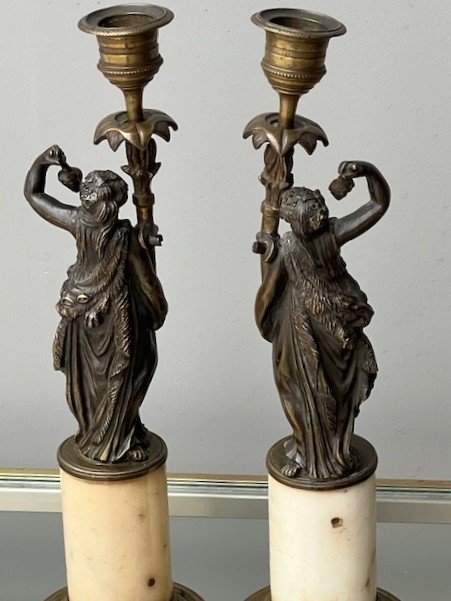 Pair Of Louis XVI Bronze Candlesticks -photo-4