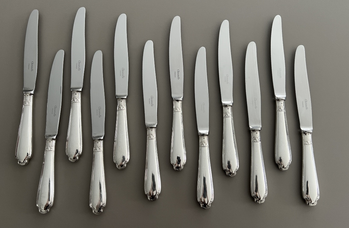 Christofle Pompadour Model 12 Dessert / Cheese / Dessert Knives  -photo-2