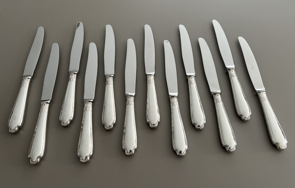 Christofle Pompadour Model 12 Dessert / Cheese / Dessert Knives  -photo-3