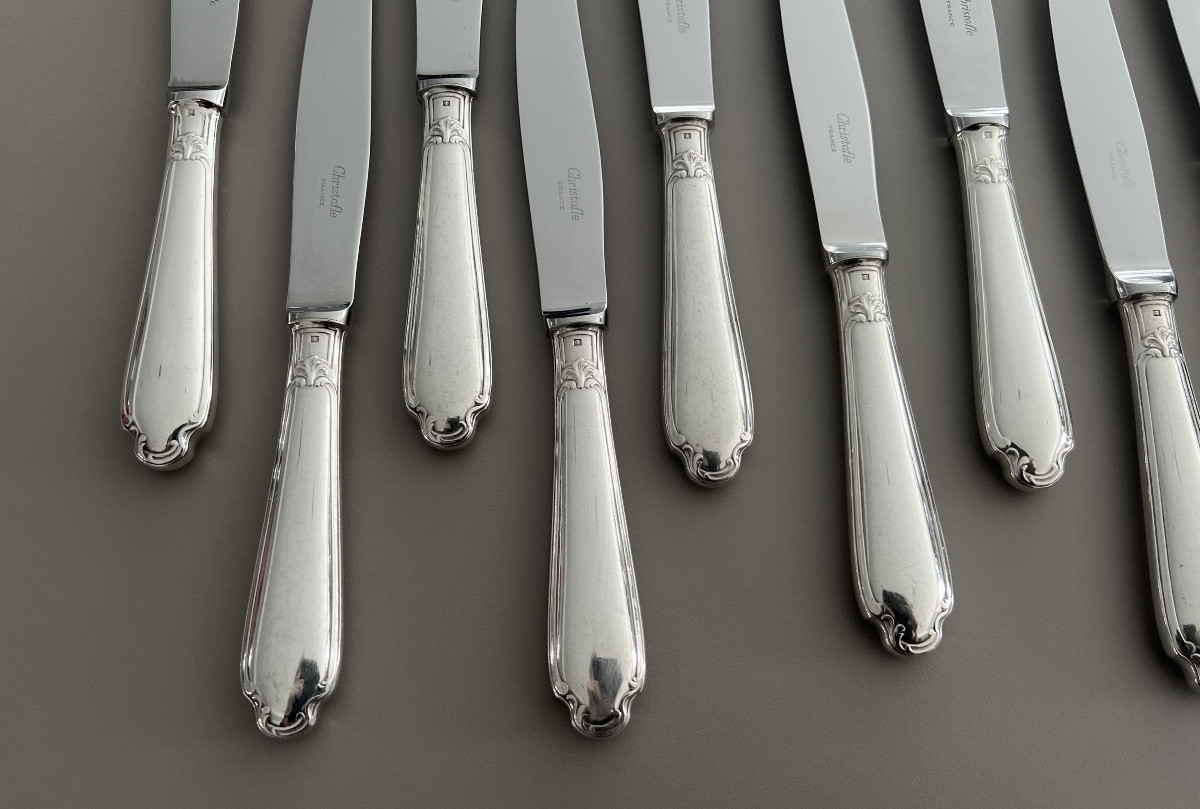 Christofle Pompadour Model 12 Dessert / Cheese / Dessert Knives  -photo-4