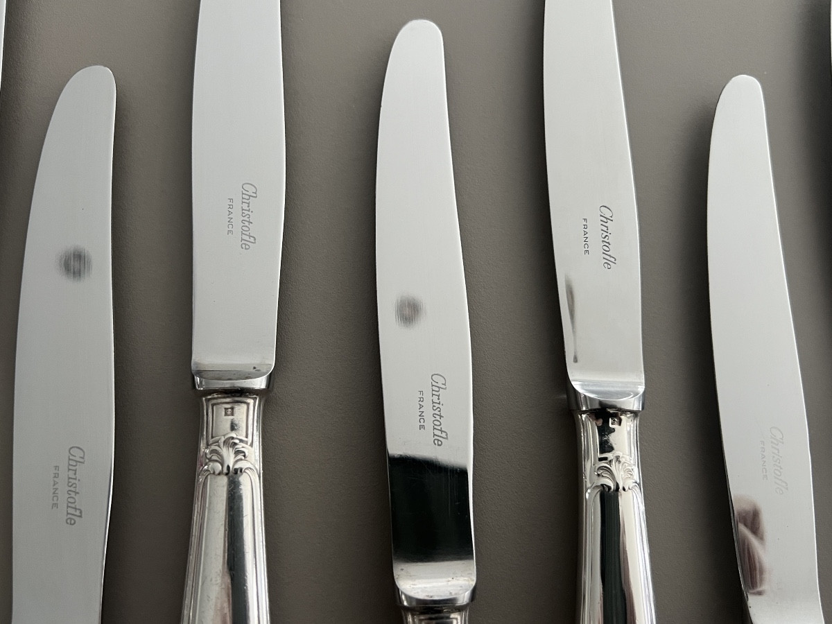 Christofle Pompadour Model 12 Dessert / Cheese / Dessert Knives  -photo-1
