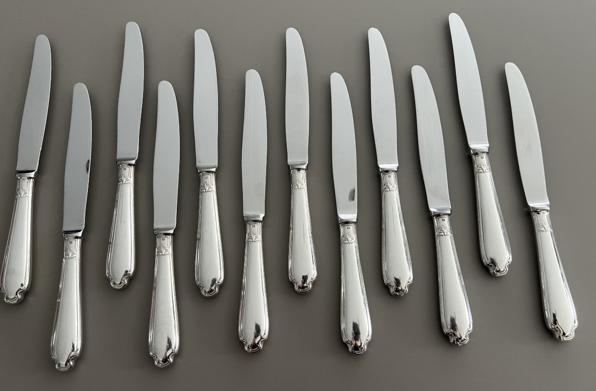 Christofle Pompadour Model 12 Dessert / Cheese / Dessert Knives  -photo-3
