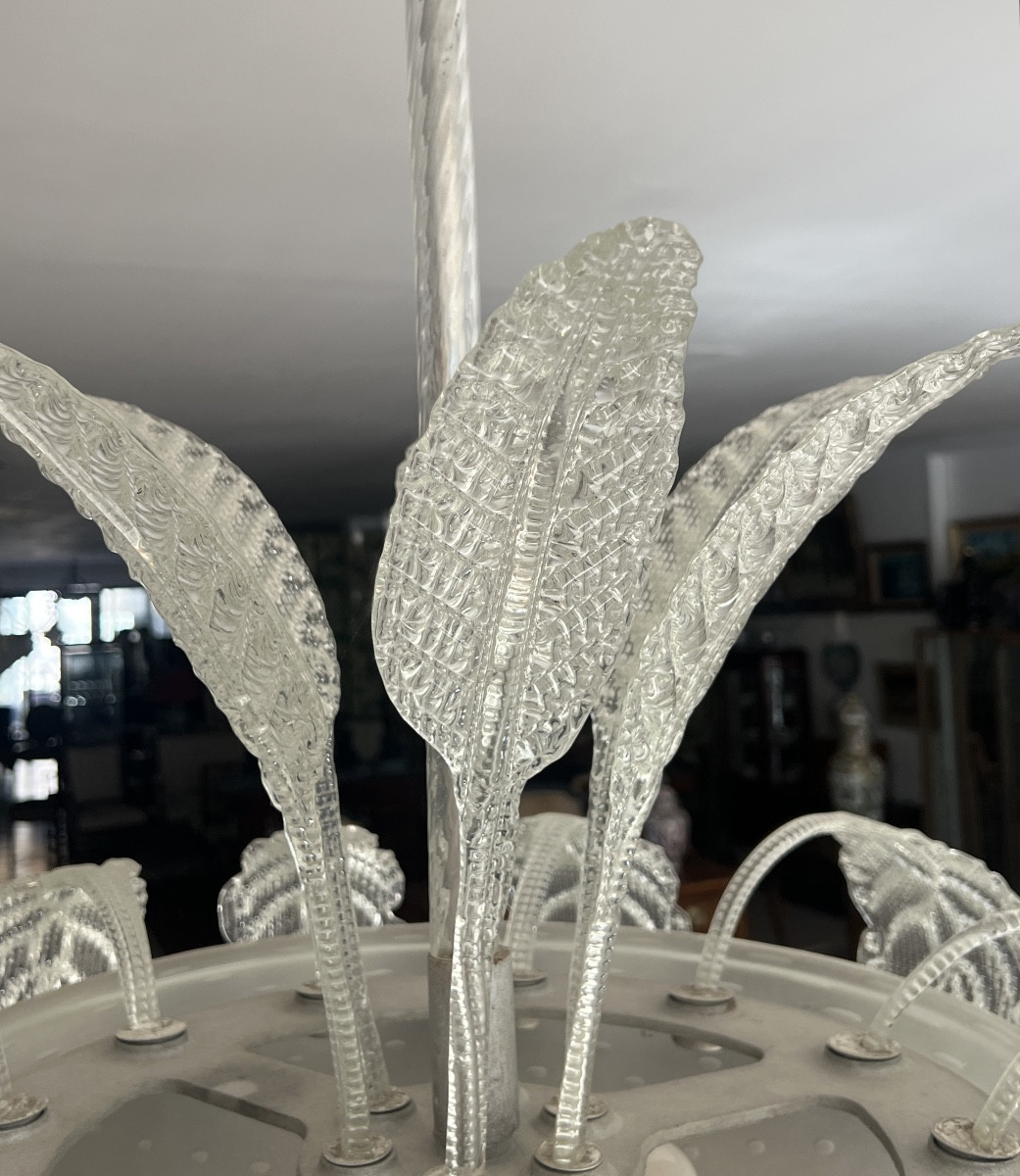 Murano Lustre Art-déco Modèle Ninfea Par Barovier & Toso -photo-4