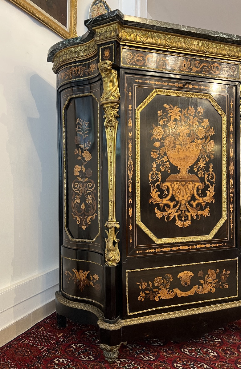 Napoleon III Cabinet Forming A Marquetry Secretary Attributed To Befort-photo-4
