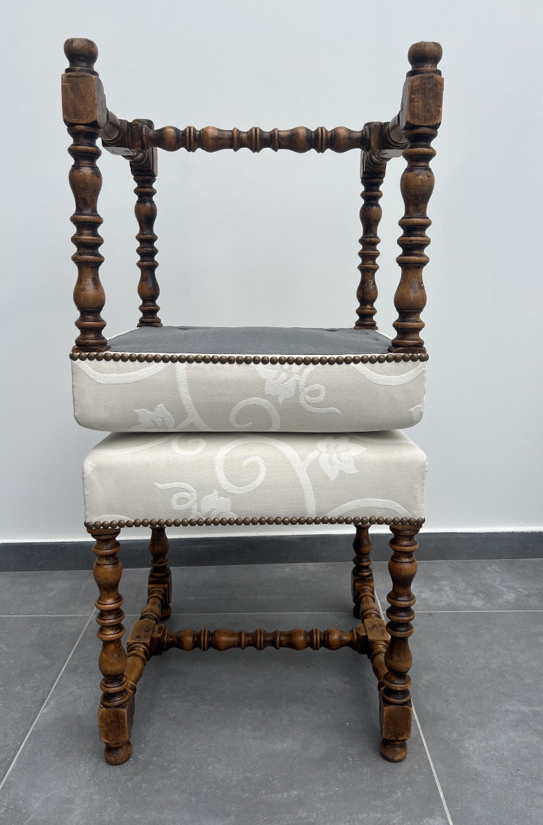 Paire de Tabourets de Style Louis XIII  -photo-8