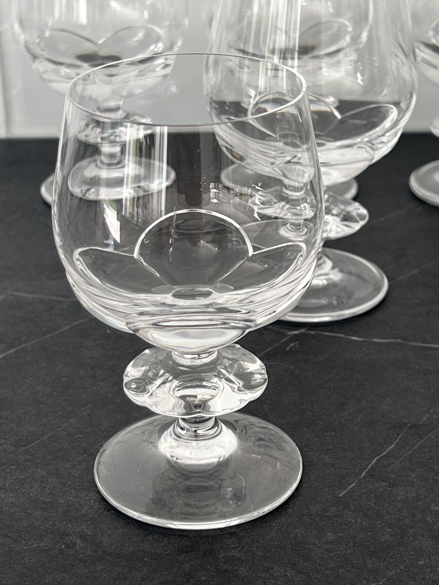 Lalique France  Modèle Blois 10 Verres à Vin en Cristal -photo-2