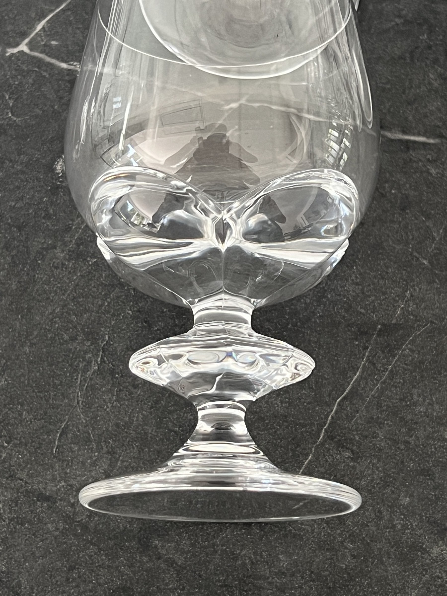 Lalique France  Modèle Blois 10 Verres à Vin en Cristal -photo-3