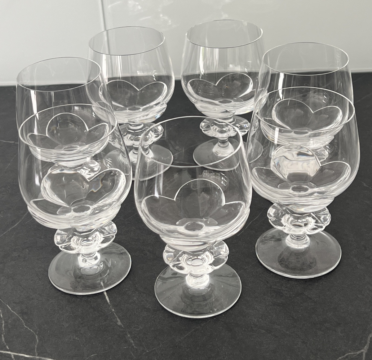 Lalique Modèle Blois 7  Verres à Vin en Cristal 