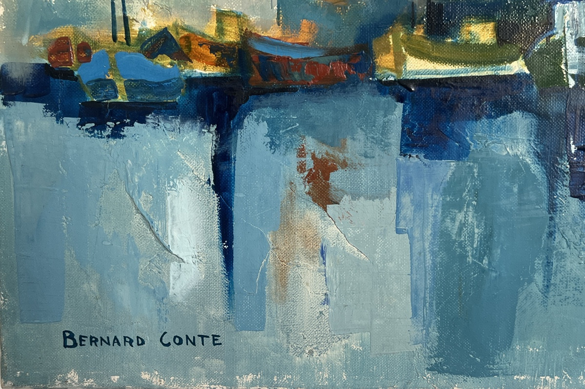 Le Port de Honfleur Peinture de Bernard CONTE  1931-1995 -photo-4