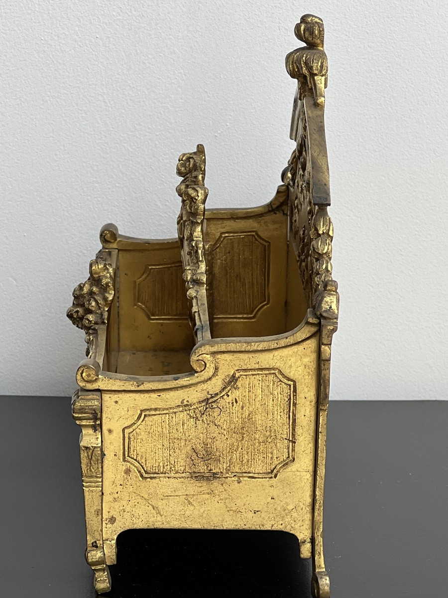Louis XVI Style Gilt Bronze Mail Holder From The Napoleon III Period-photo-4