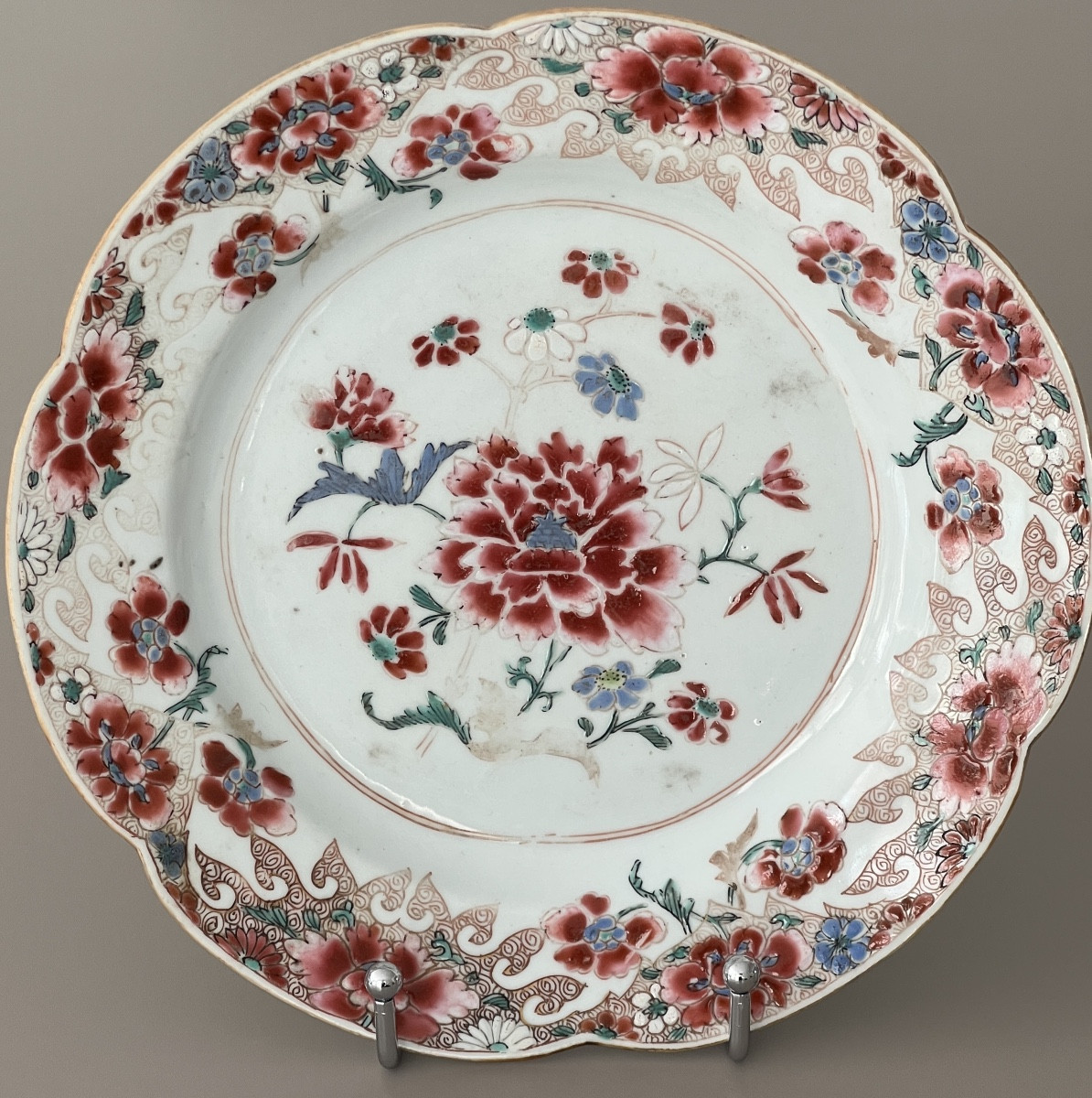 Chine Compagnie des Indes Assiette Polychrome XVIIIéme Famille Rose -photo-2