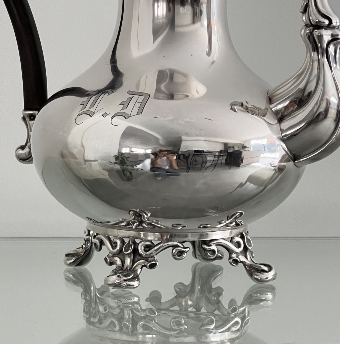 Debain Orfèvre 1864 Cafetière en Argent Massif Poinçon  Minerve -photo-2