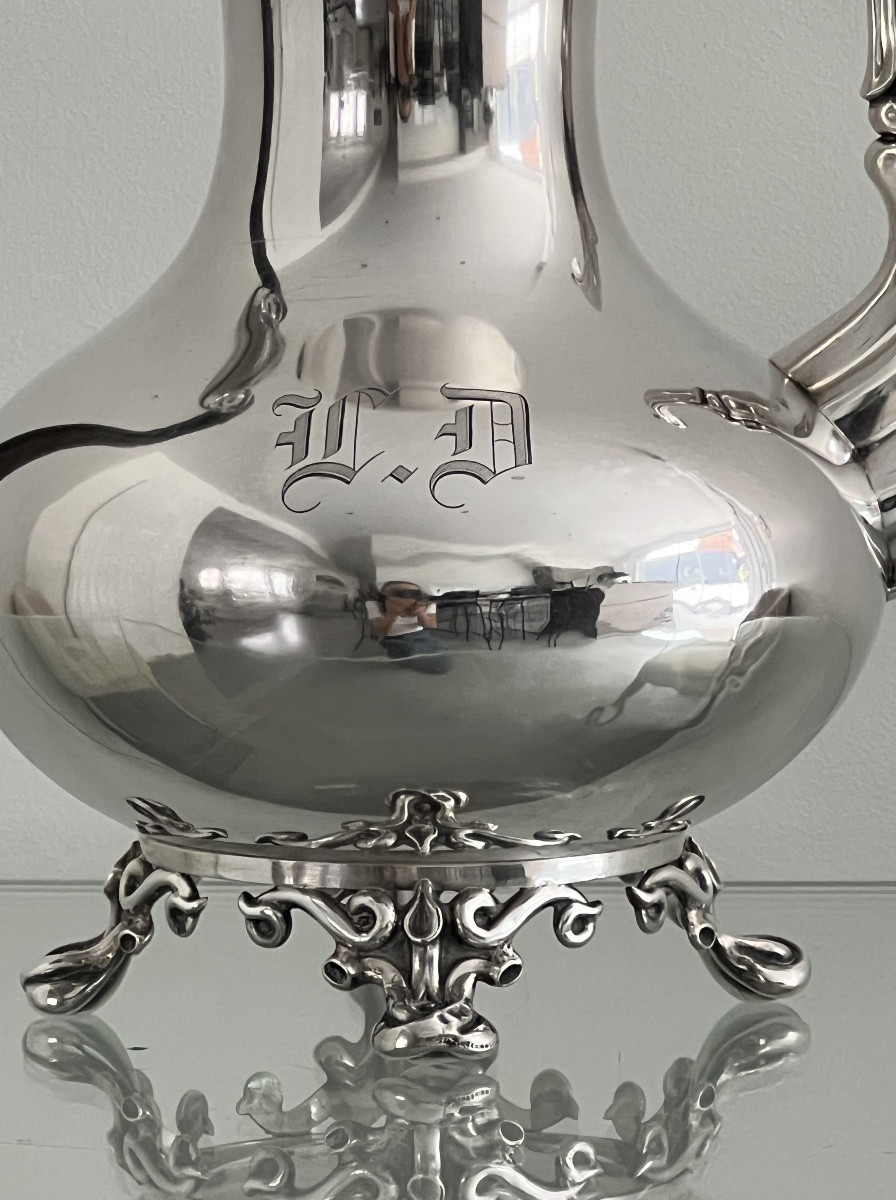 Debain Orfèvre 1864 Cafetière en Argent Massif Poinçon  Minerve -photo-4