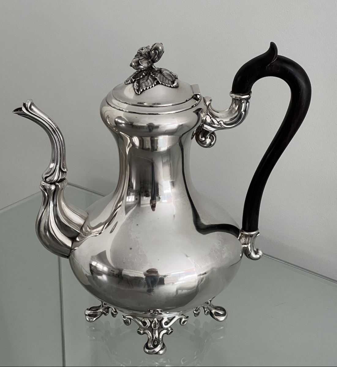 Debain Orfèvre 1864 Cafetière en Argent Massif Poinçon  Minerve -photo-3