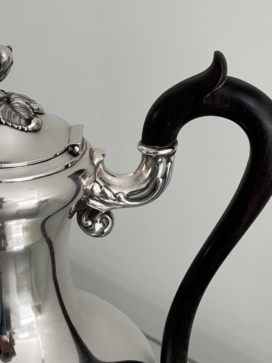 Debain Orfèvre 1864 Cafetière en Argent Massif Poinçon  Minerve -photo-4