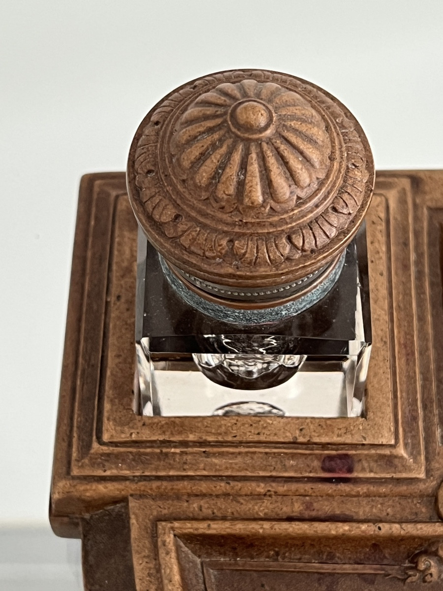 Napoleon III Gutta Percha Desk Inkwell -photo-3