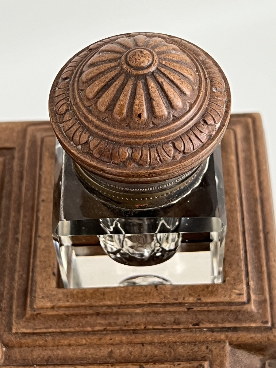 Napoleon III Gutta Percha Desk Inkwell -photo-4