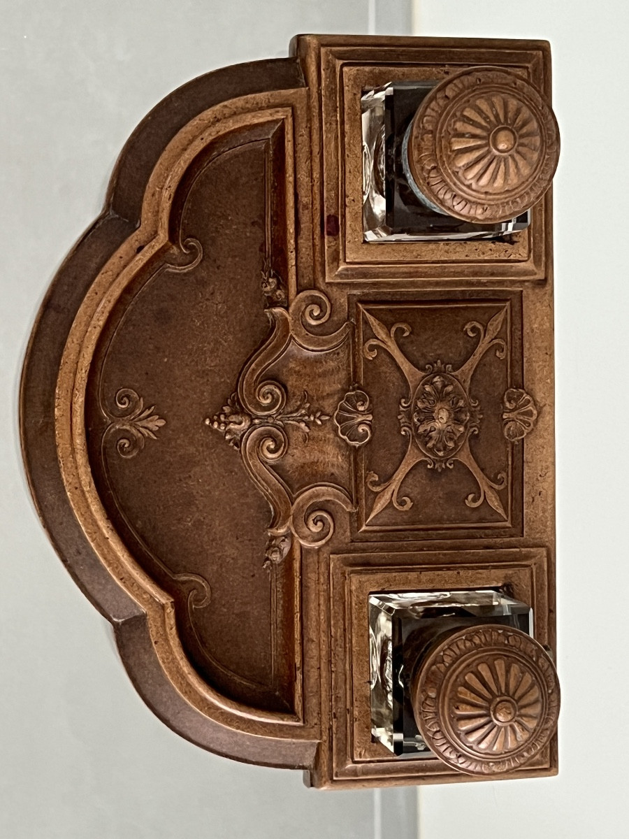 Napoleon III Gutta Percha Desk Inkwell -photo-4