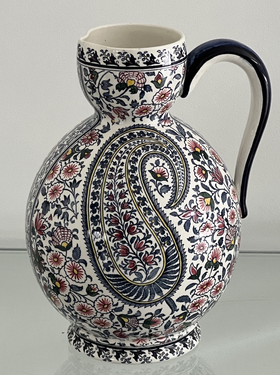 Pichet en Faïence de Gien Décor Cachemire 