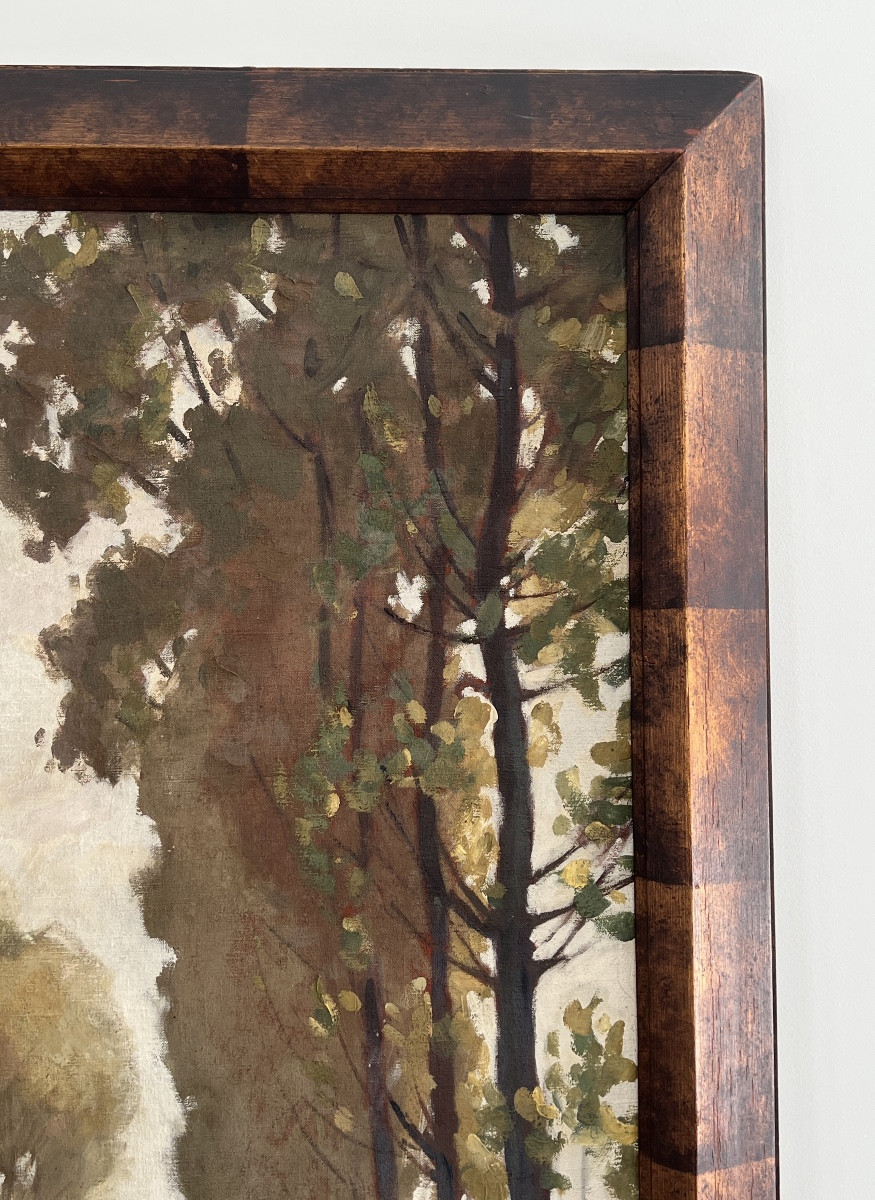 Painting By Jean Vasseur 1905-1986 Landscape School Of Amiens -photo-3