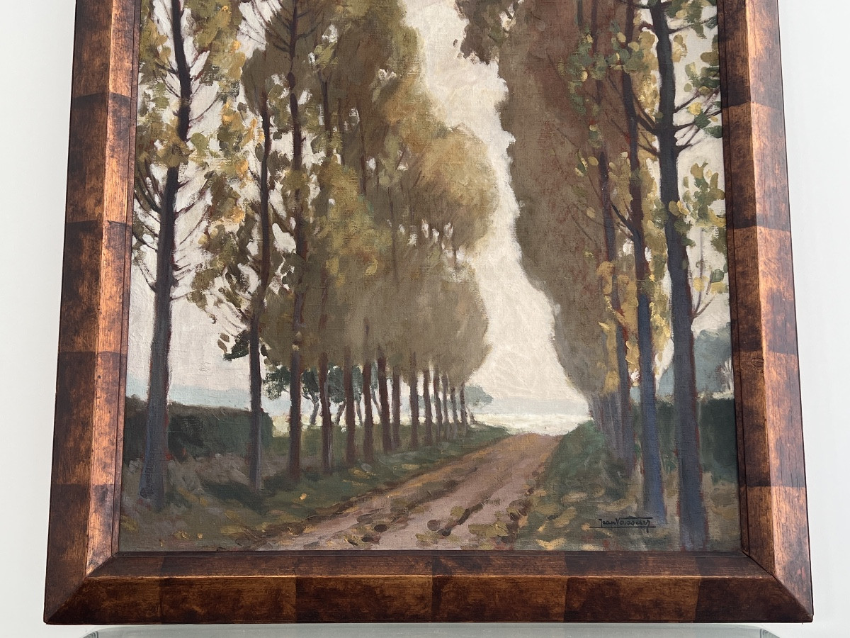 Painting By Jean Vasseur 1905-1986 Landscape School Of Amiens -photo-1