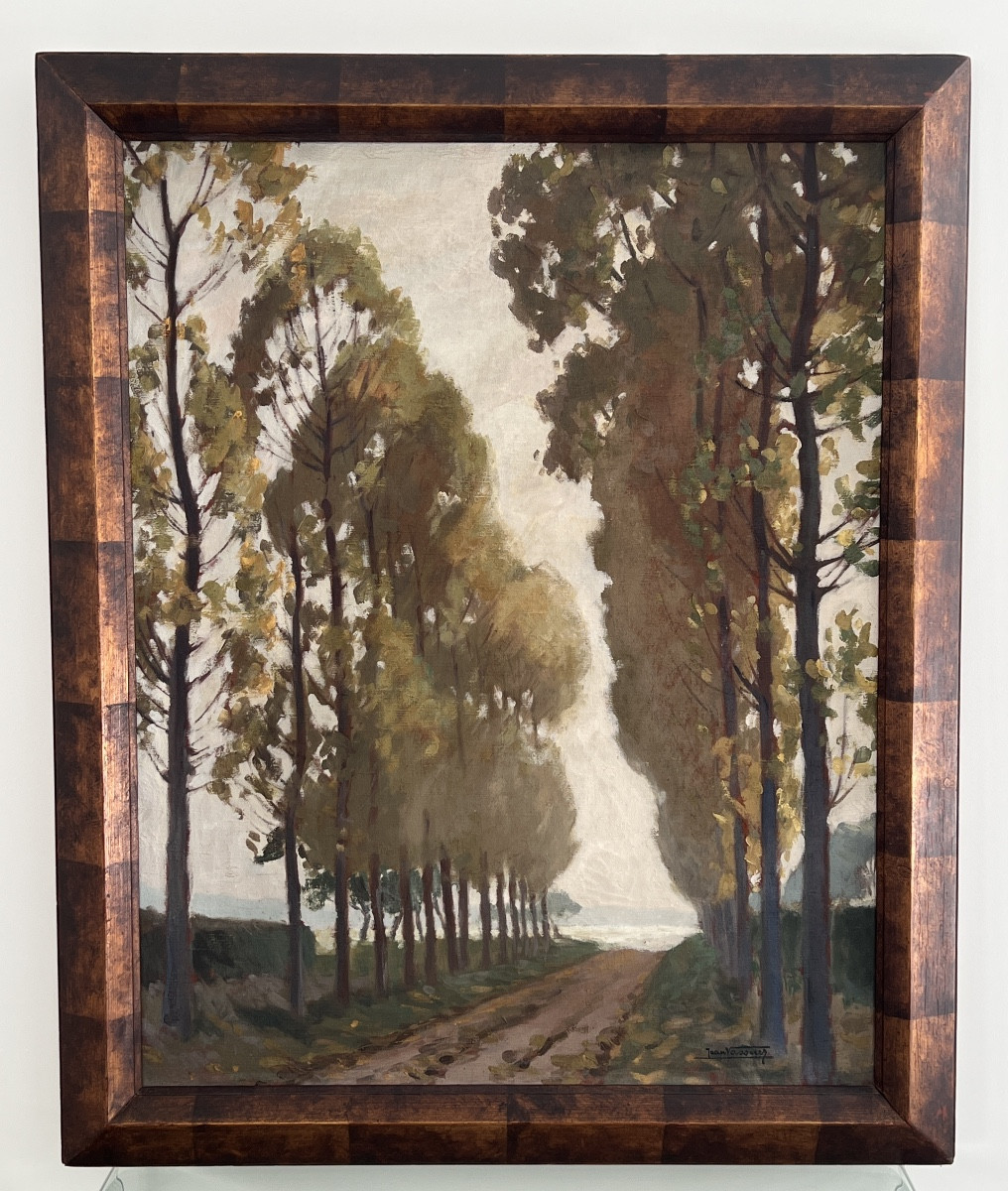 Painting By Jean Vasseur 1905-1986 Landscape School Of Amiens 
