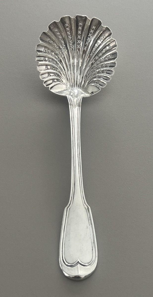 Sterling Silver Sugar Spoon With Minerva Hallmark 